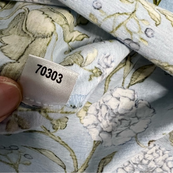 ANN TAYLOR FACTORY Blue Floral Ruffle Sleeveless Blouse - Picture 8 of 11